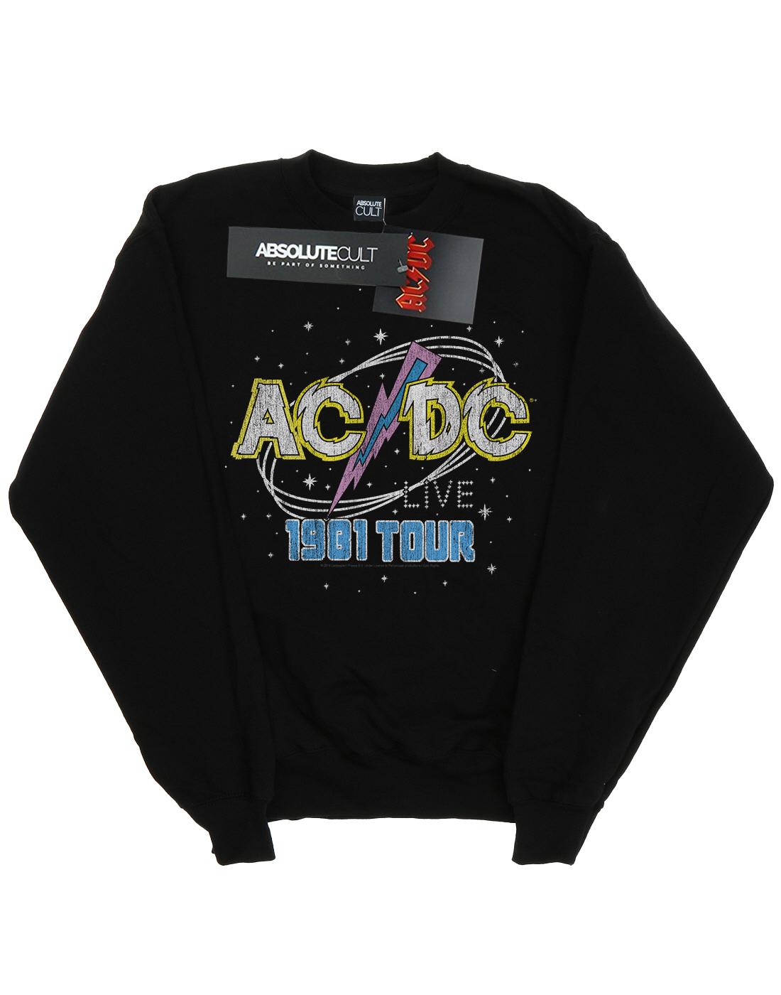 Black - Front - AC-DC Mens 1981 Live Tour Cotton Sweatshirt