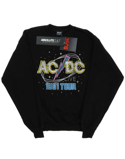 Black - Front - AC-DC Mens 1981 Live Tour Cotton Sweatshirt