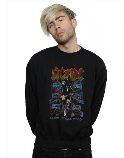 Black - Back - AC-DC Mens Blow Up Your Video Cotton Sweatshirt