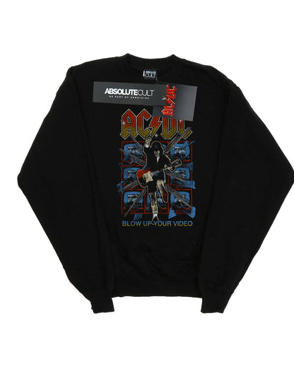 Black - Front - AC-DC Mens Blow Up Your Video Cotton Sweatshirt