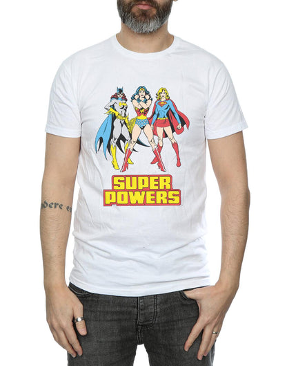 White - Side - DC Super Hero Girls Mens Super Power Wonder Woman Group Cotton T-Shirt