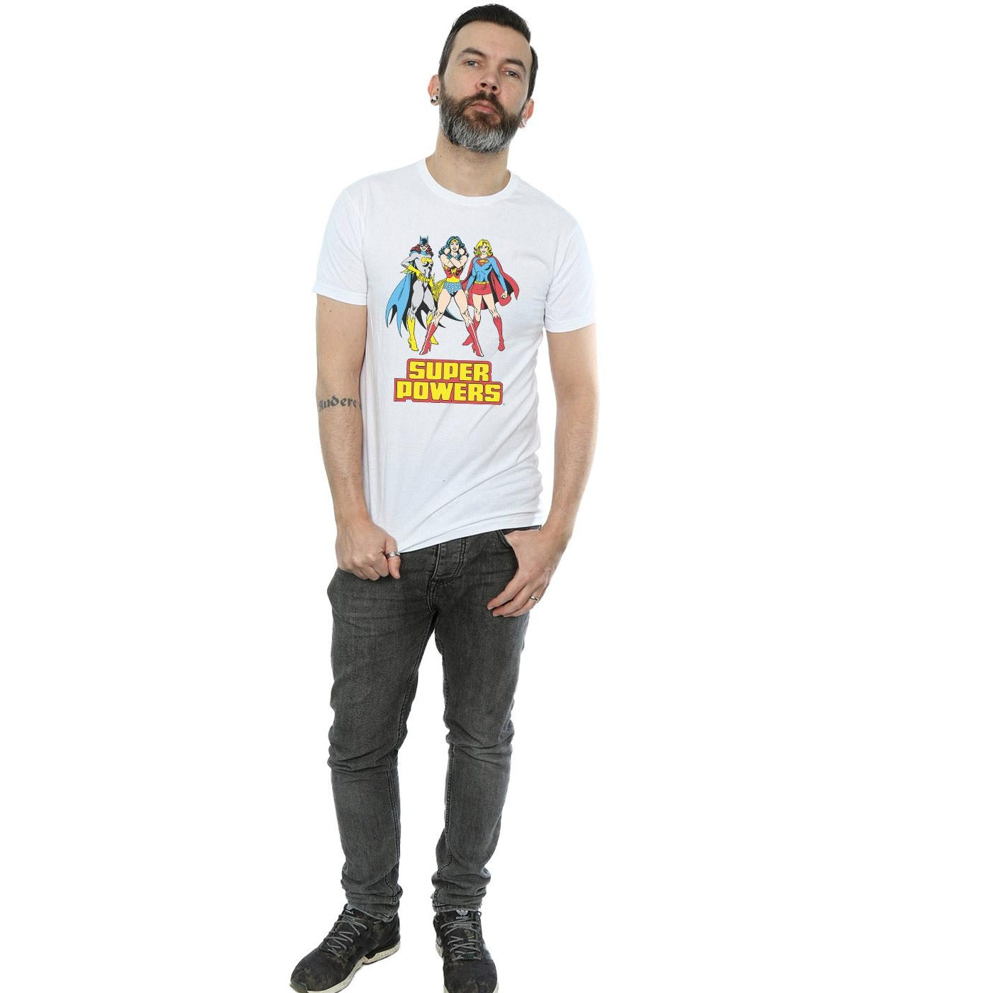 White - Lifestyle - DC Super Hero Girls Mens Super Power Wonder Woman Group Cotton T-Shirt