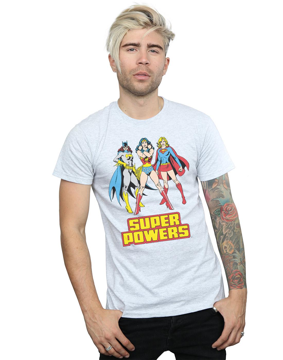 Sports Grey - Back - DC Super Hero Girls Mens Super Power Wonder Woman Group Cotton T-Shirt