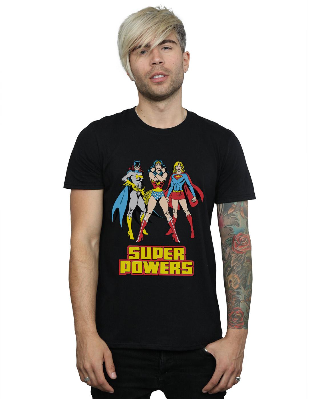 Black - Lifestyle - DC Super Hero Girls Mens Super Power Wonder Woman Group Cotton T-Shirt