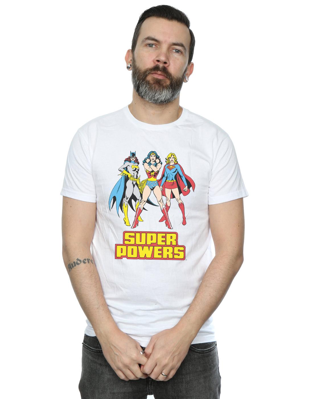 White - Back - DC Super Hero Girls Mens Super Power Wonder Woman Group Cotton T-Shirt