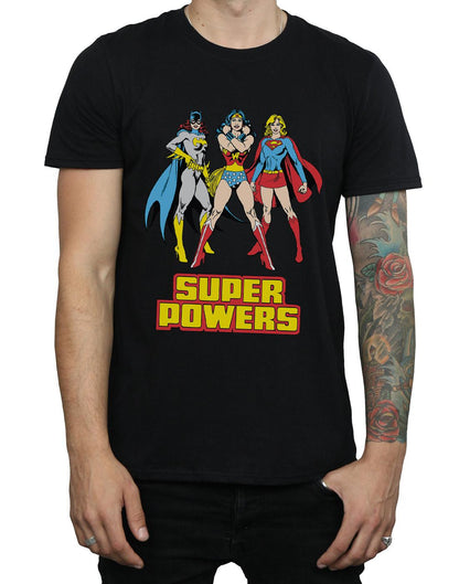 Black - Pack Shot - DC Super Hero Girls Mens Super Power Wonder Woman Group Cotton T-Shirt