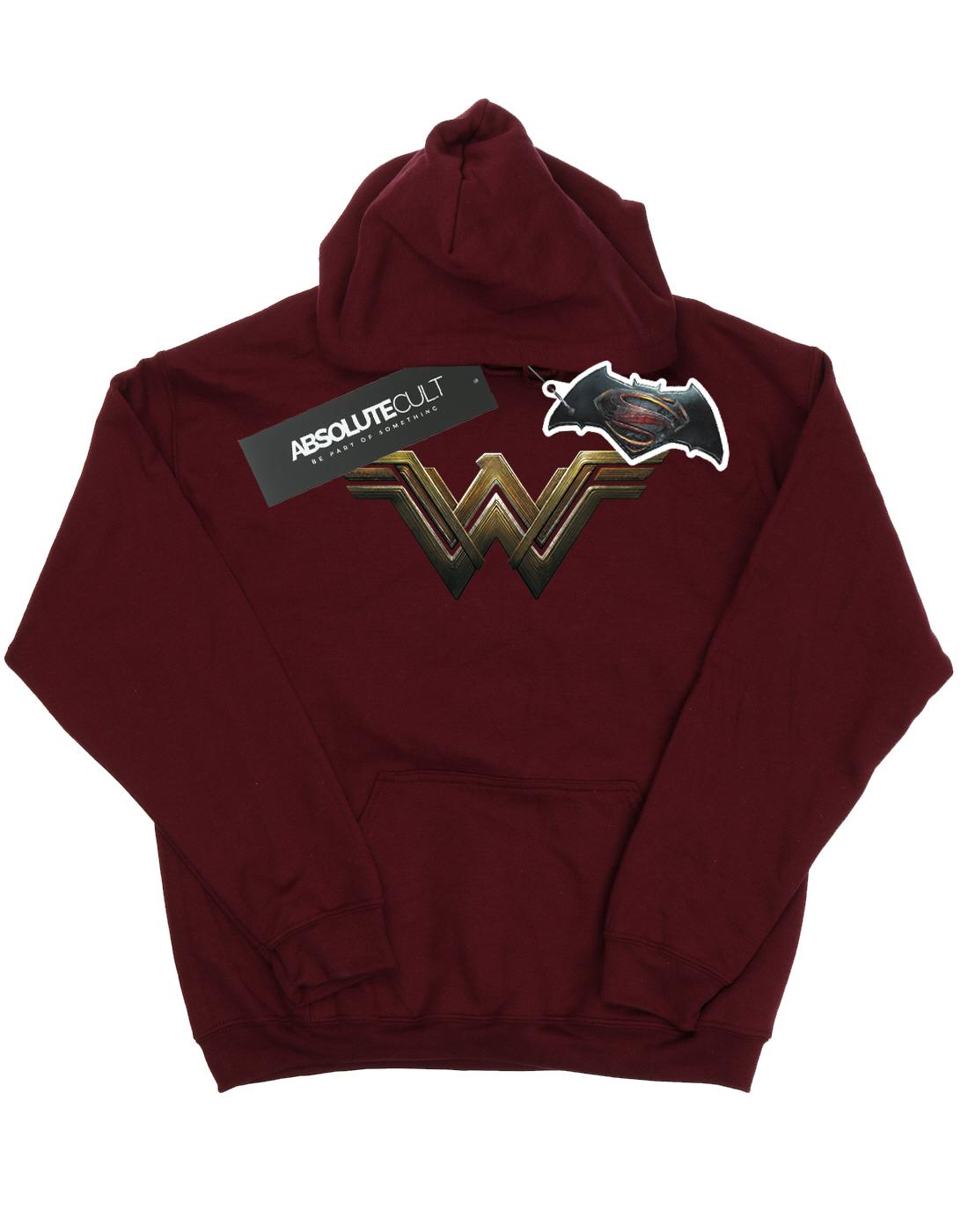 Burgundy - Front - DC Comics Womens-Ladies Wonder Woman Logo Hoodie