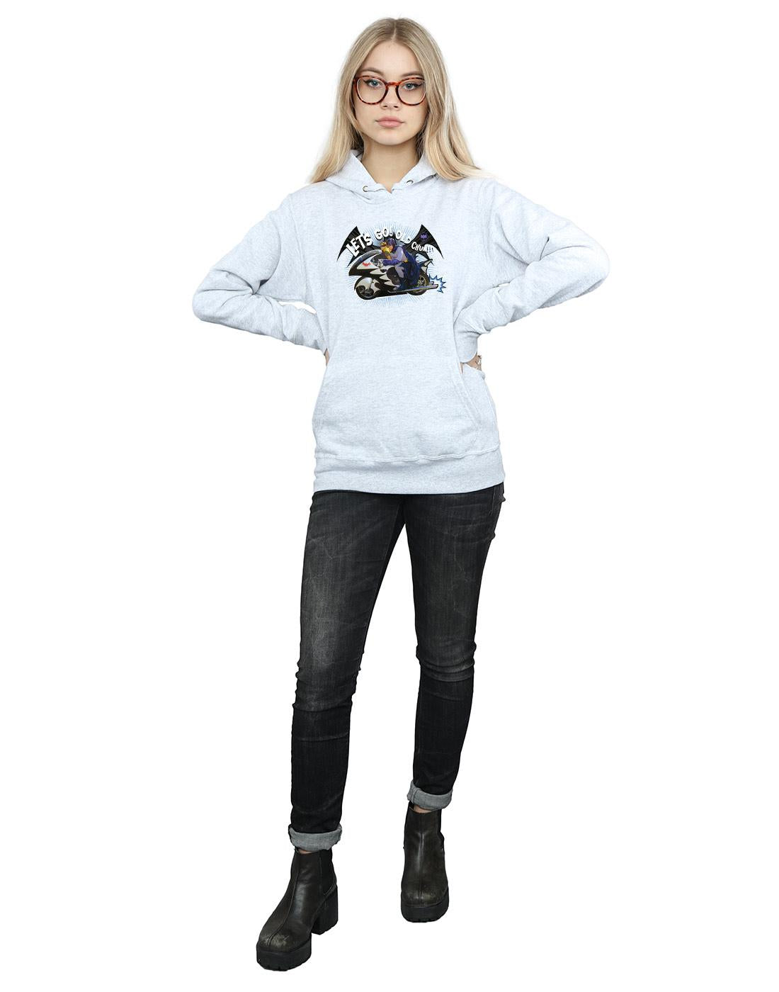 Heather Grey - Lifestyle - DC Comics Womens-Ladies Batman TV Series Bat Bike Hoodie