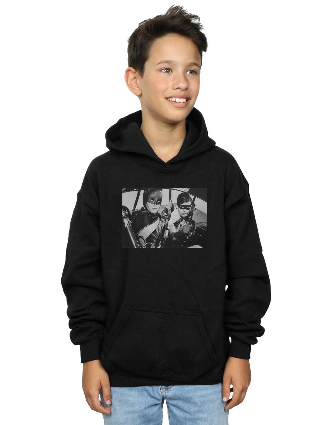 Black - Back - DC Comics Boys Batman TV Series Ready For Action Hoodie