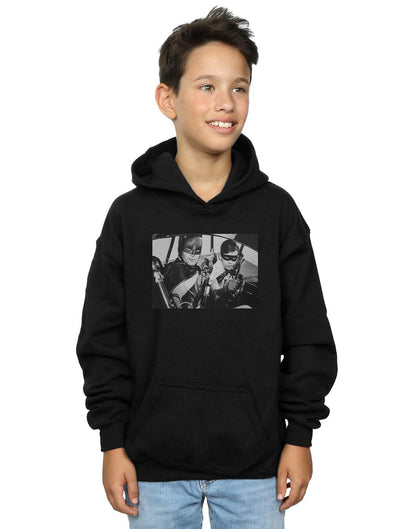 Black - Back - DC Comics Boys Batman TV Series Ready For Action Hoodie
