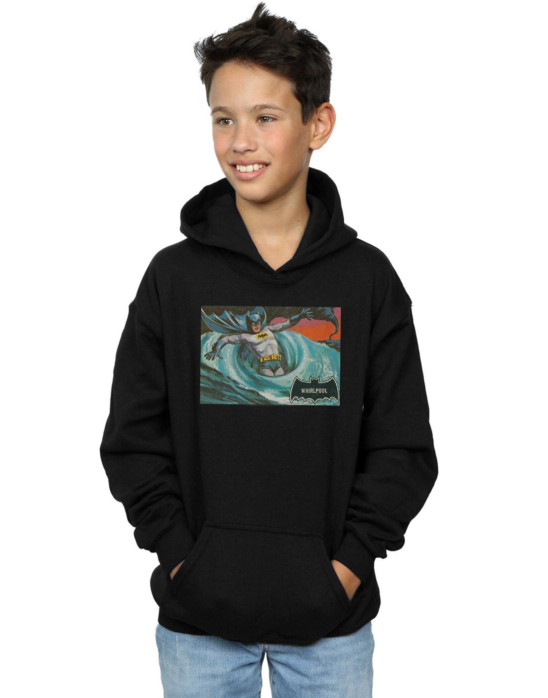 Black - Back - DC Comics Boys Batman TV Series Whirlpool Hoodie