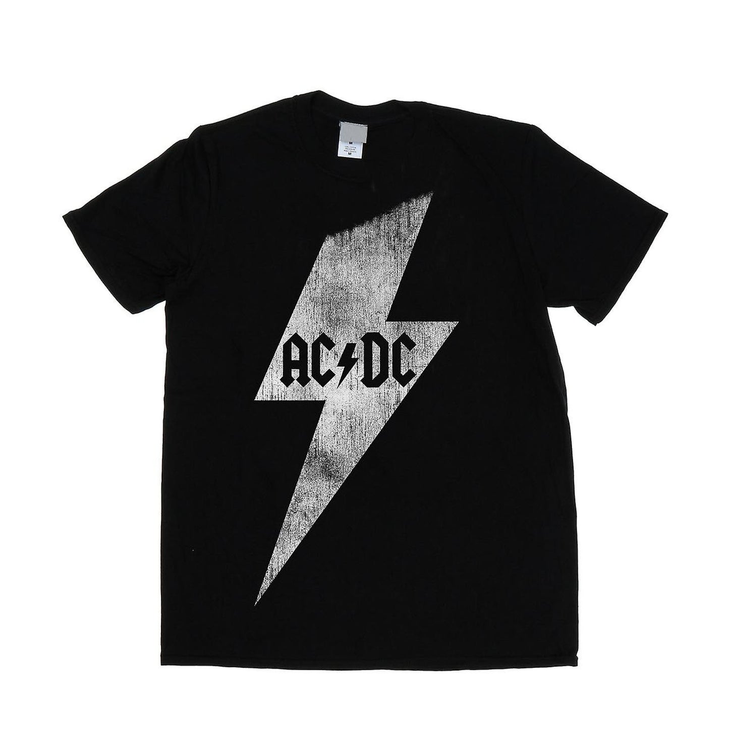 Black - Front - AC-DC Mens Lightning Bolt Cotton T-Shirt