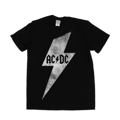 Black - Front - AC-DC Mens Lightning Bolt Cotton T-Shirt