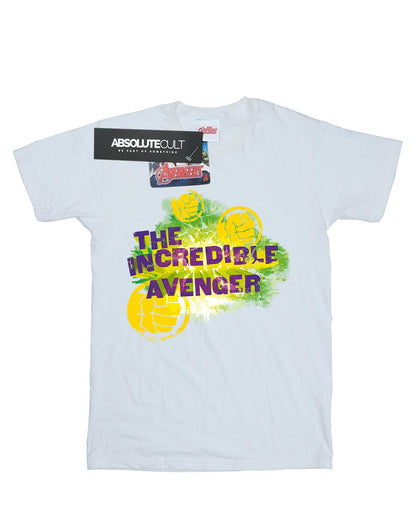 White - Front - Marvel Womens-Ladies Hulk Incredible Avenger Cotton Boyfriend T-Shirt