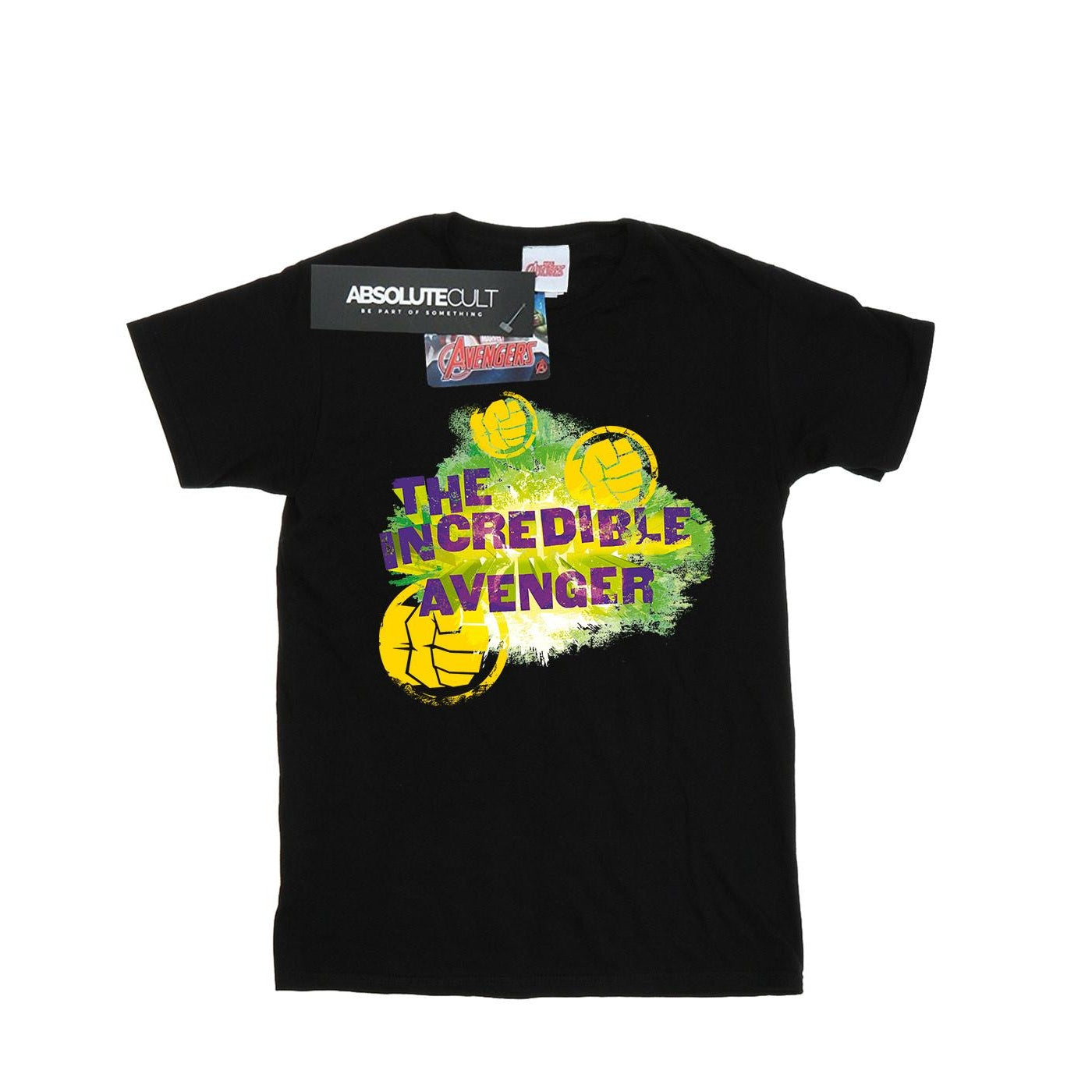 Black - Front - Marvel Womens-Ladies Hulk Incredible Avenger Cotton Boyfriend T-Shirt