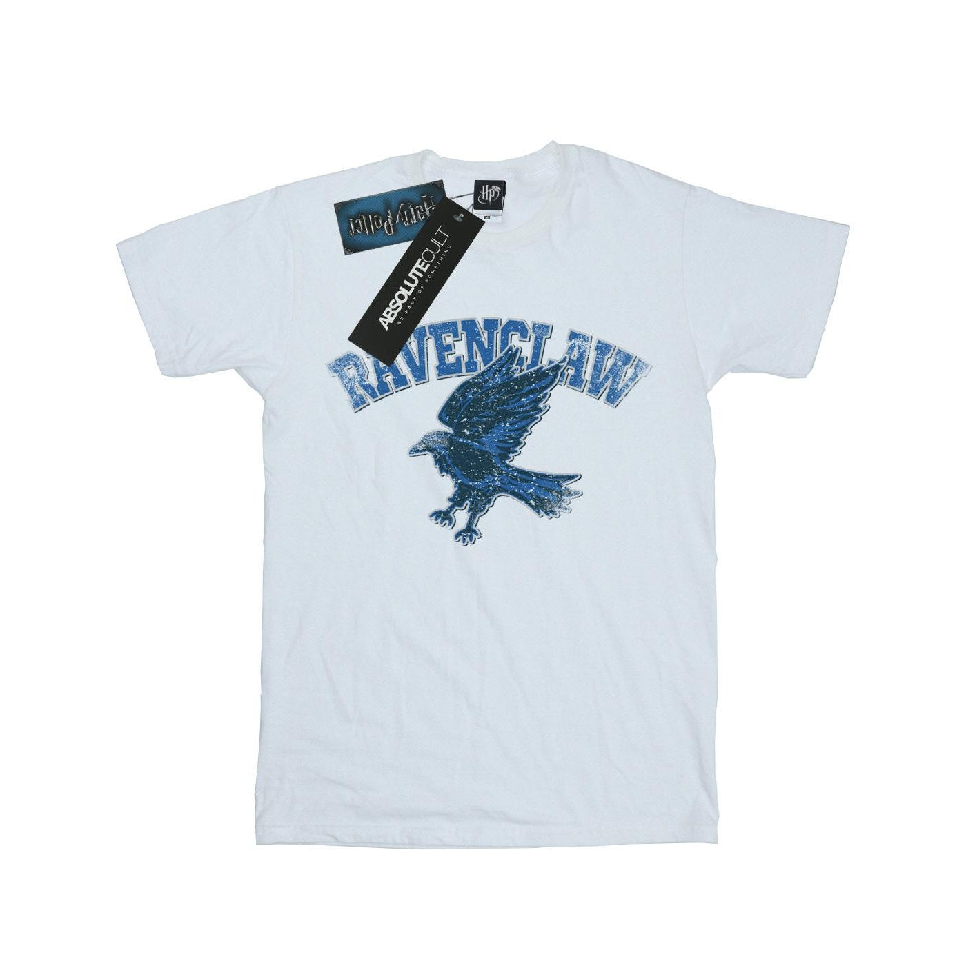 White - Front - Harry Potter Womens-Ladies Ravenclaw Emblem Cotton Boyfriend T-Shirt