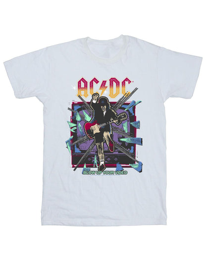 White - Front - ACDC Girls Blow Up Your Video Jump Cotton T-Shirt