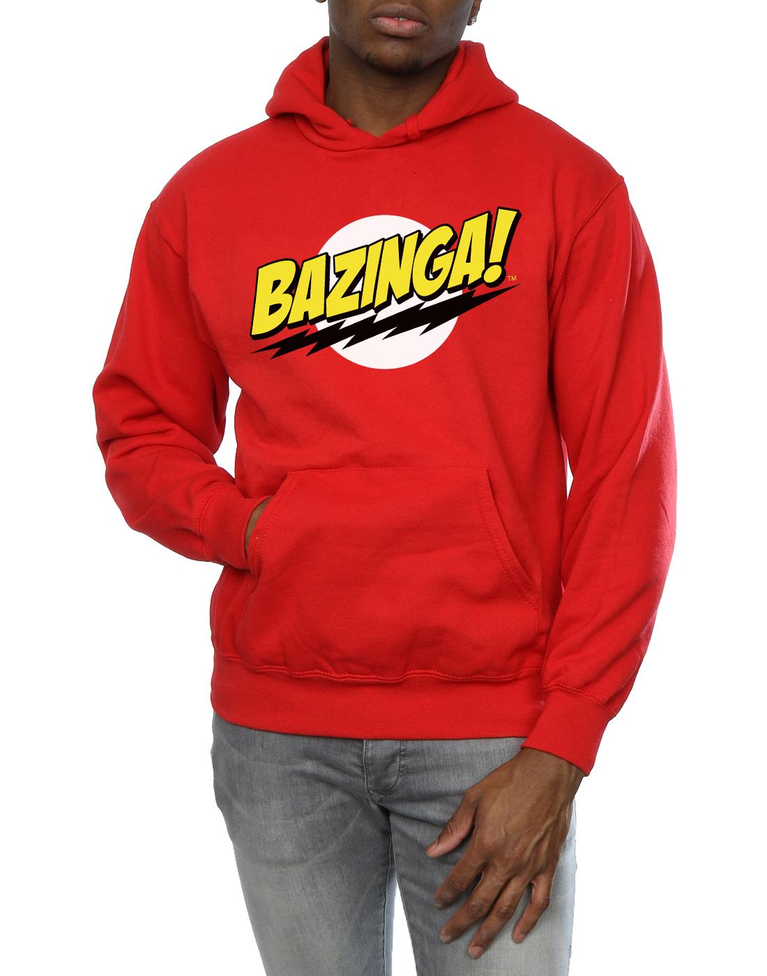 Red - Side - The Big Bang Theory Mens Sheldon Bazinga Hoodie