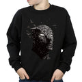 Black - Front - Black Panther Boys Crouch Cotton Sweatshirt