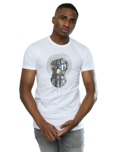 White - Lifestyle - Avengers Infinity War Mens Gauntlet Cotton T-Shirt