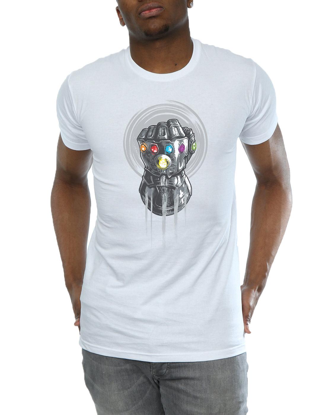 White - Pack Shot - Avengers Infinity War Mens Gauntlet Cotton T-Shirt