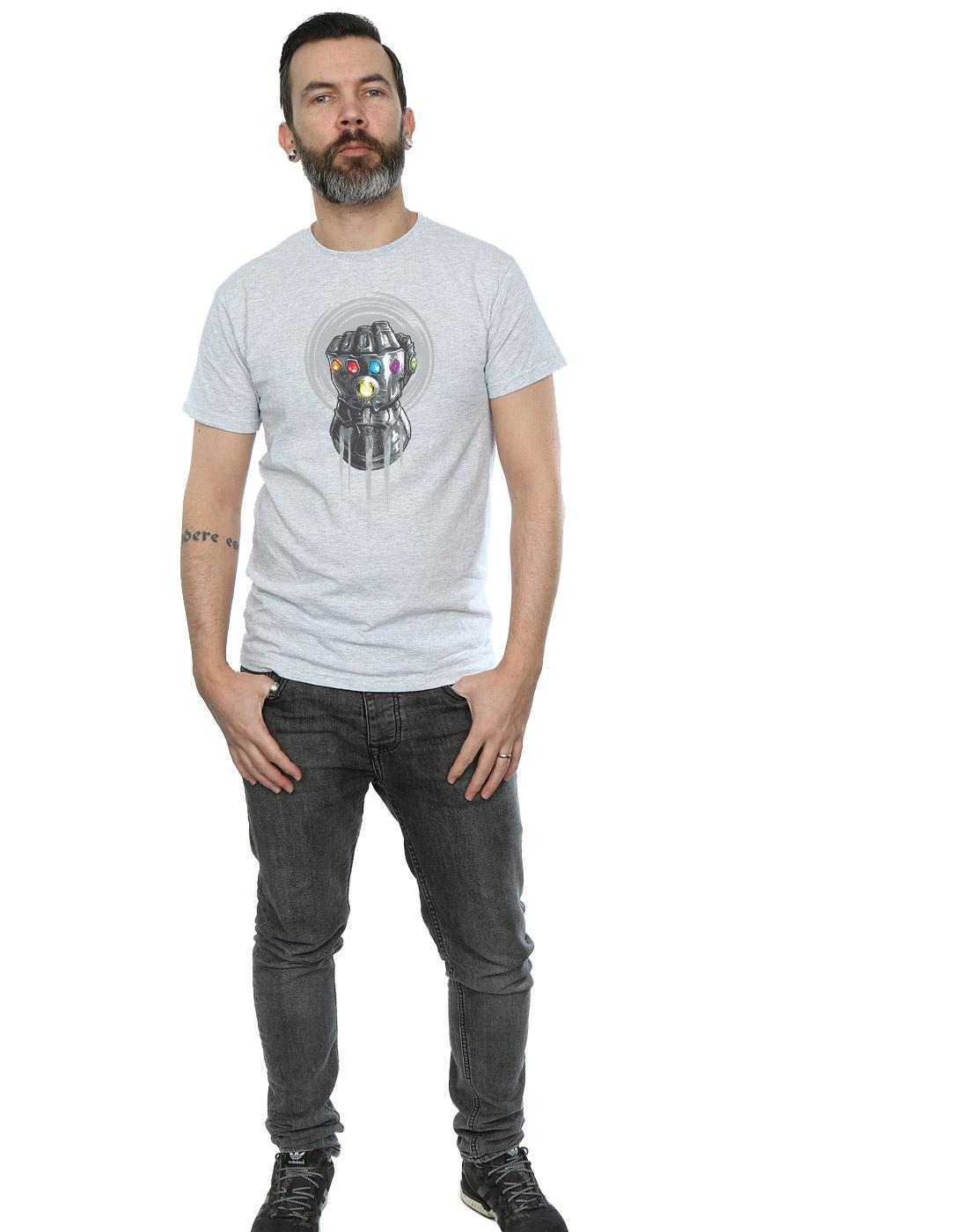 Sports Grey - Lifestyle - Avengers Infinity War Mens Gauntlet Cotton T-Shirt