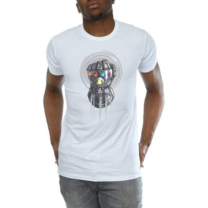 White - Front - Avengers Infinity War Mens Gauntlet Cotton T-Shirt