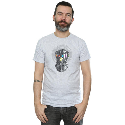 Sports Grey - Back - Avengers Infinity War Mens Gauntlet Cotton T-Shirt