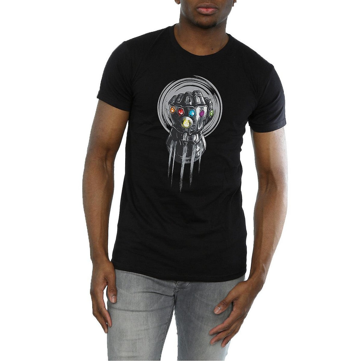 Black - Front - Avengers Infinity War Mens Gauntlet Cotton T-Shirt