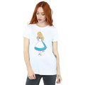 White - Back - Alice In Wonderland Womens-Ladies Classic Boyfriend Cotton T-Shirt