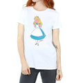 White - Side - Alice In Wonderland Womens-Ladies Classic Boyfriend Cotton T-Shirt