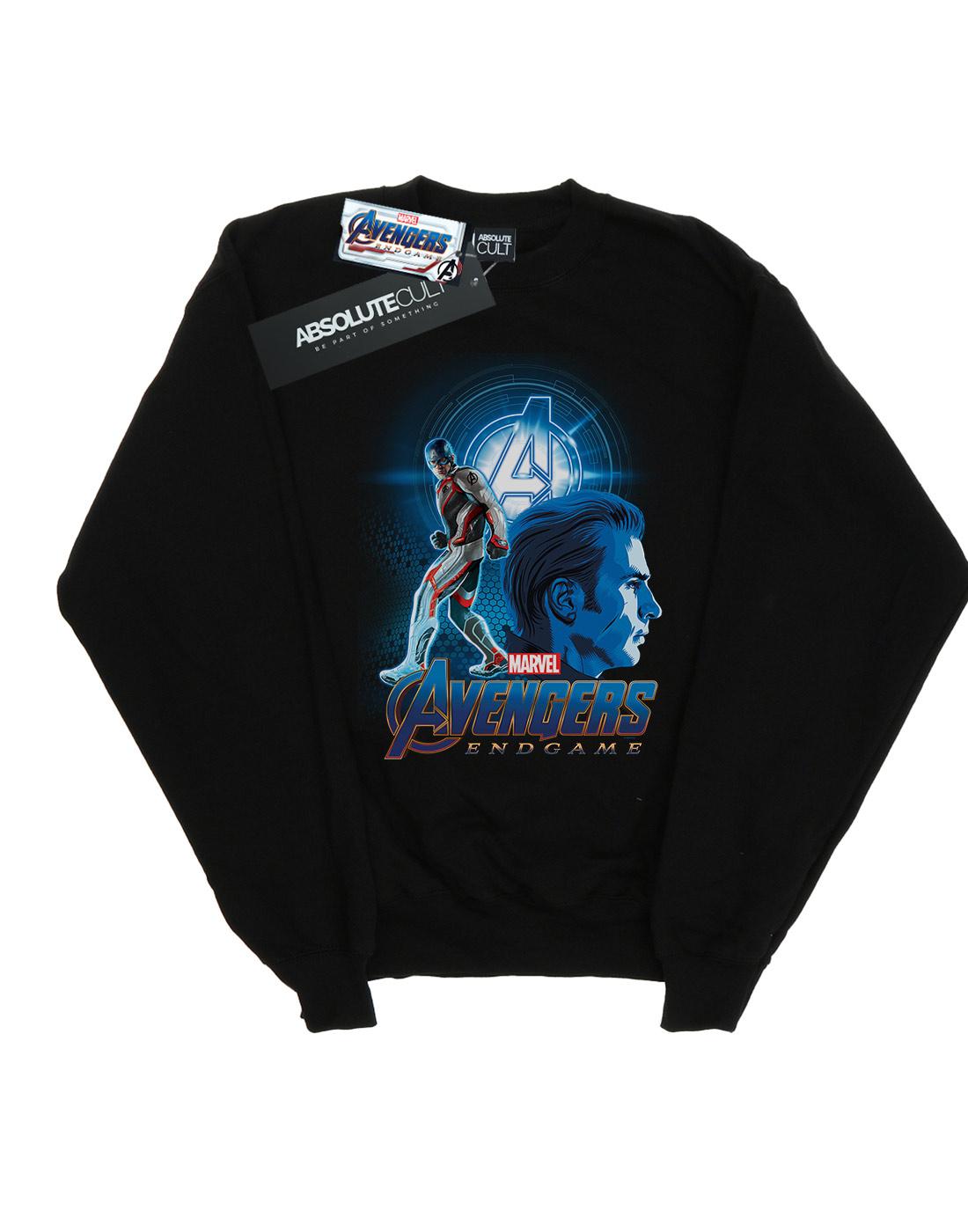 Black - Front - Marvel Girls Avengers Endgame Captain America Team Suit Sweatshirt