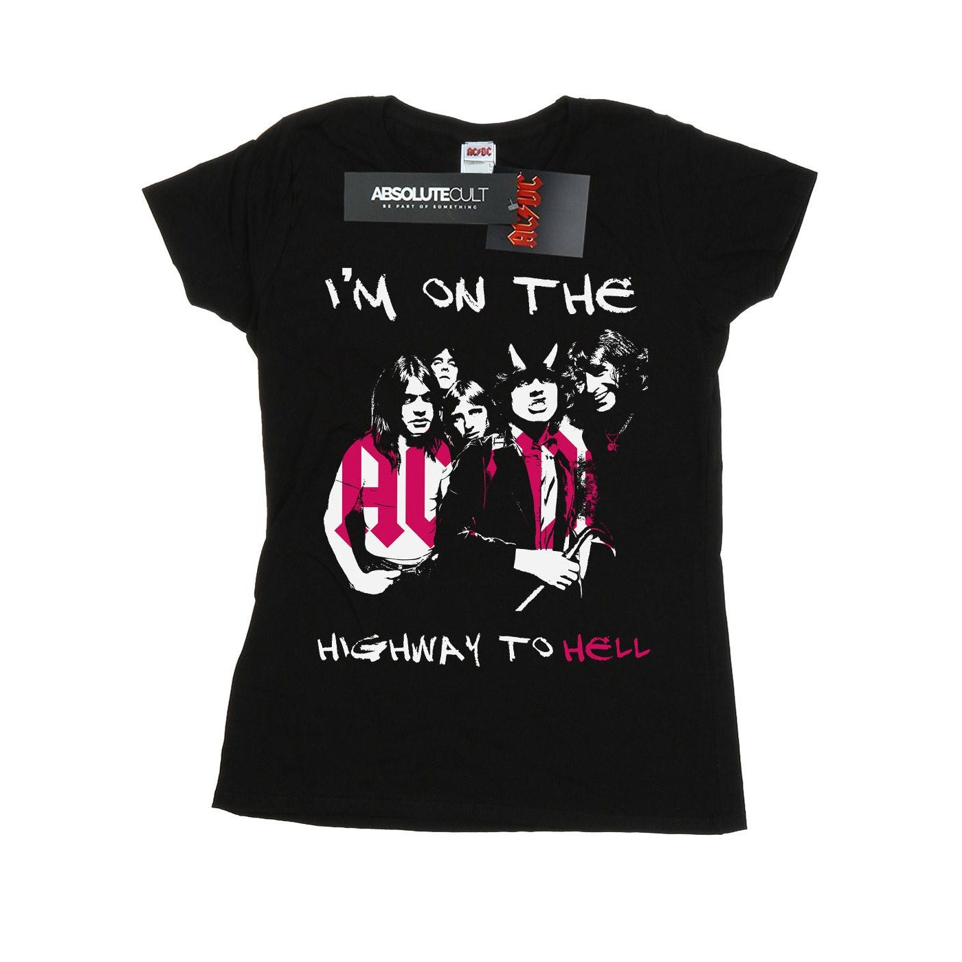 Black - Front - AC-DC Womens-Ladies I´m On The Highway To Hell Cotton T-Shirt