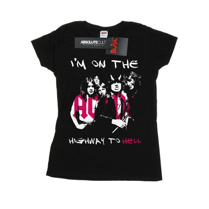 Black - Front - AC-DC Womens-Ladies I´m On The Highway To Hell Cotton T-Shirt
