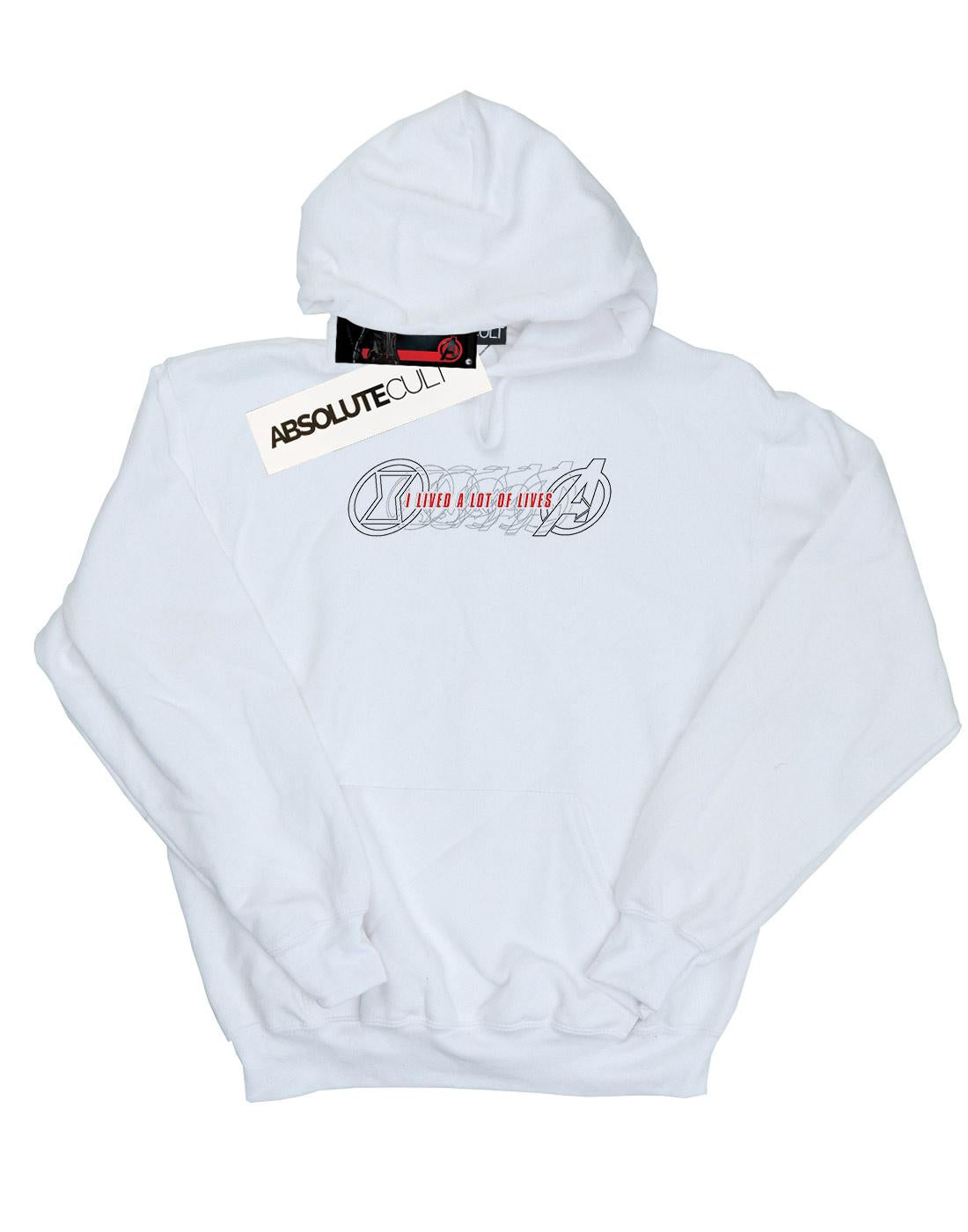 White - Front - Marvel Mens Black Widow Movie Lots Of Lives Hoodie