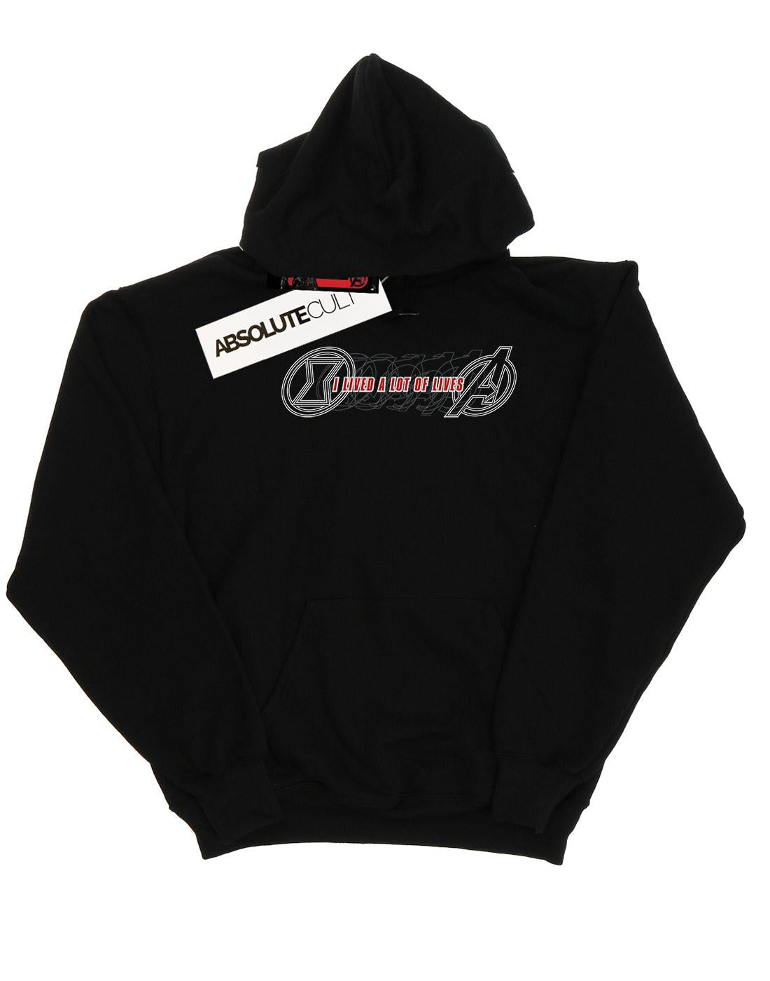 Black - Front - Marvel Mens Black Widow Movie Lots Of Lives Hoodie