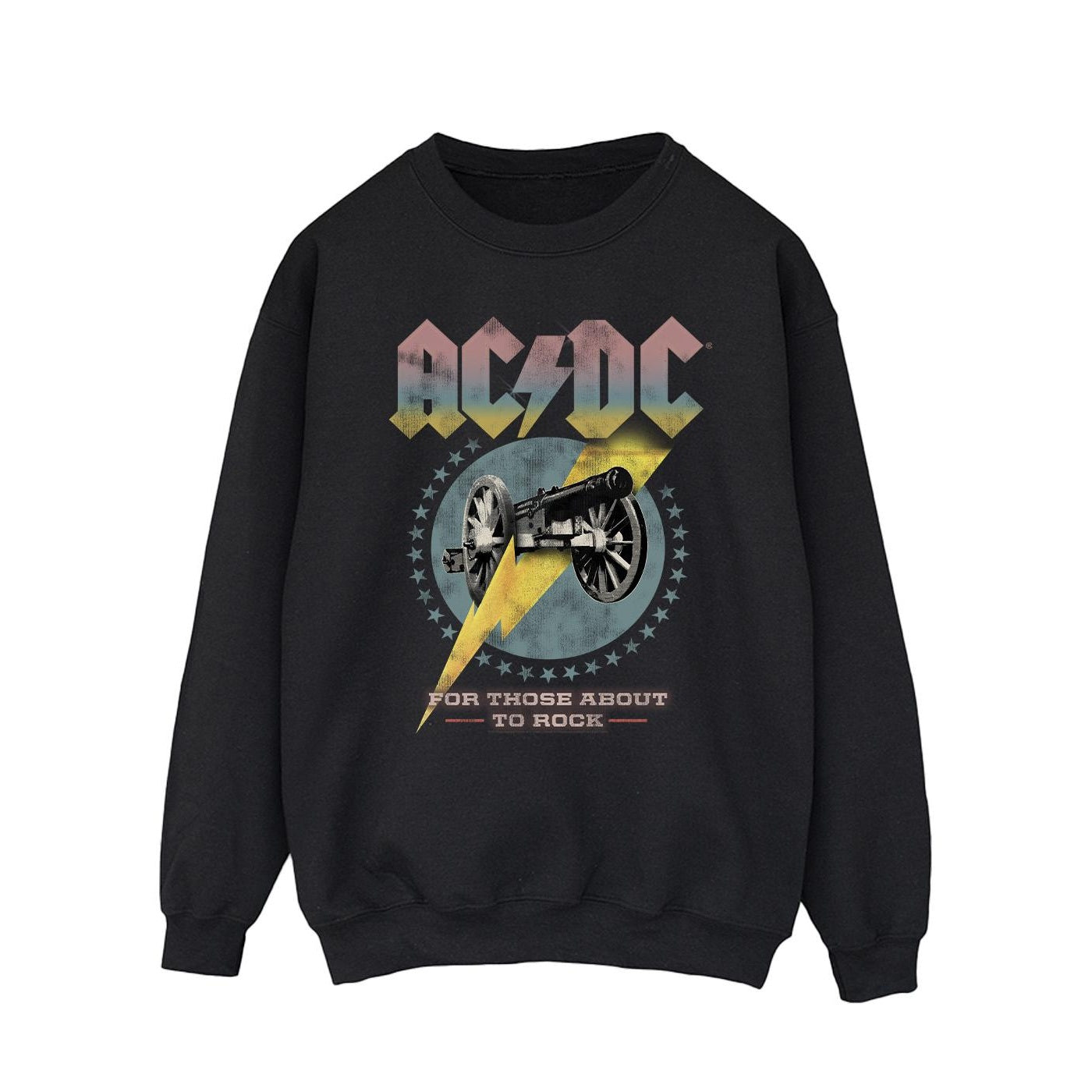 Black - Front - ACDC Mens For Those About To Rock Cotton Sweatshirt