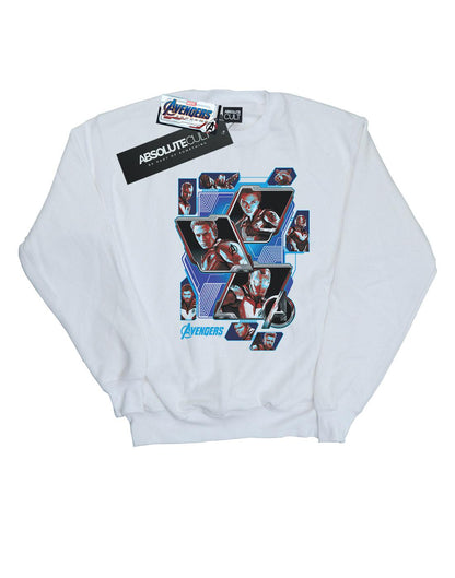 White - Front - Marvel Girls Avengers Endgame Hero Panels Sweatshirt