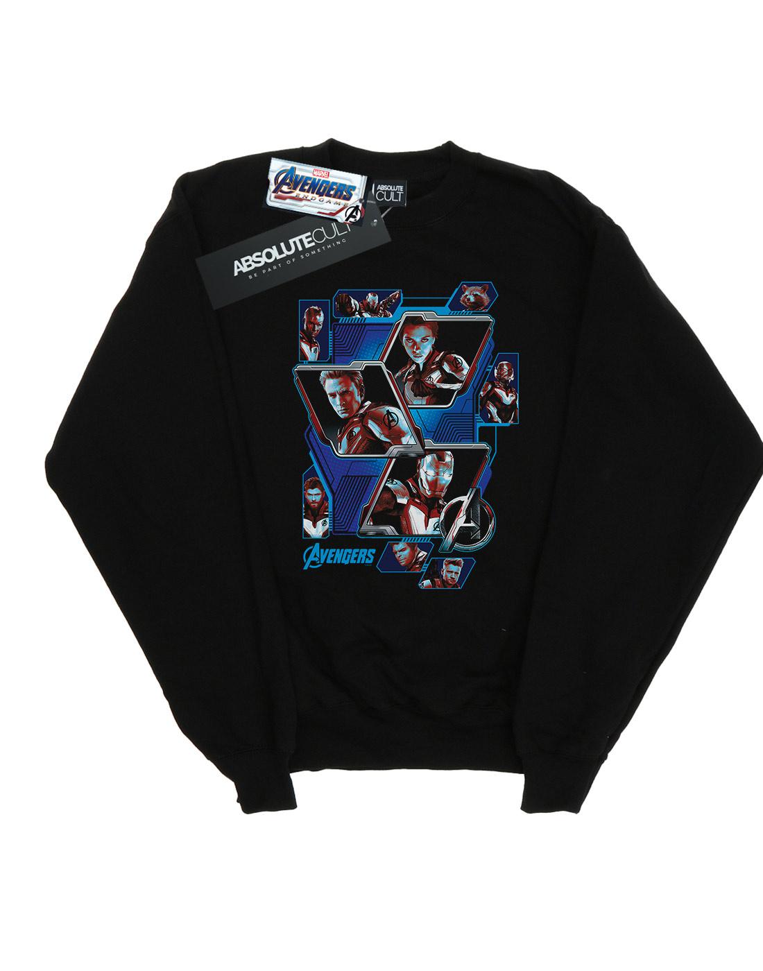 Black - Front - Marvel Girls Avengers Endgame Hero Panels Sweatshirt
