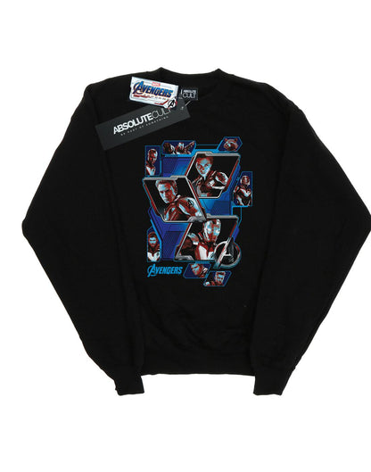 Black - Front - Marvel Girls Avengers Endgame Hero Panels Sweatshirt