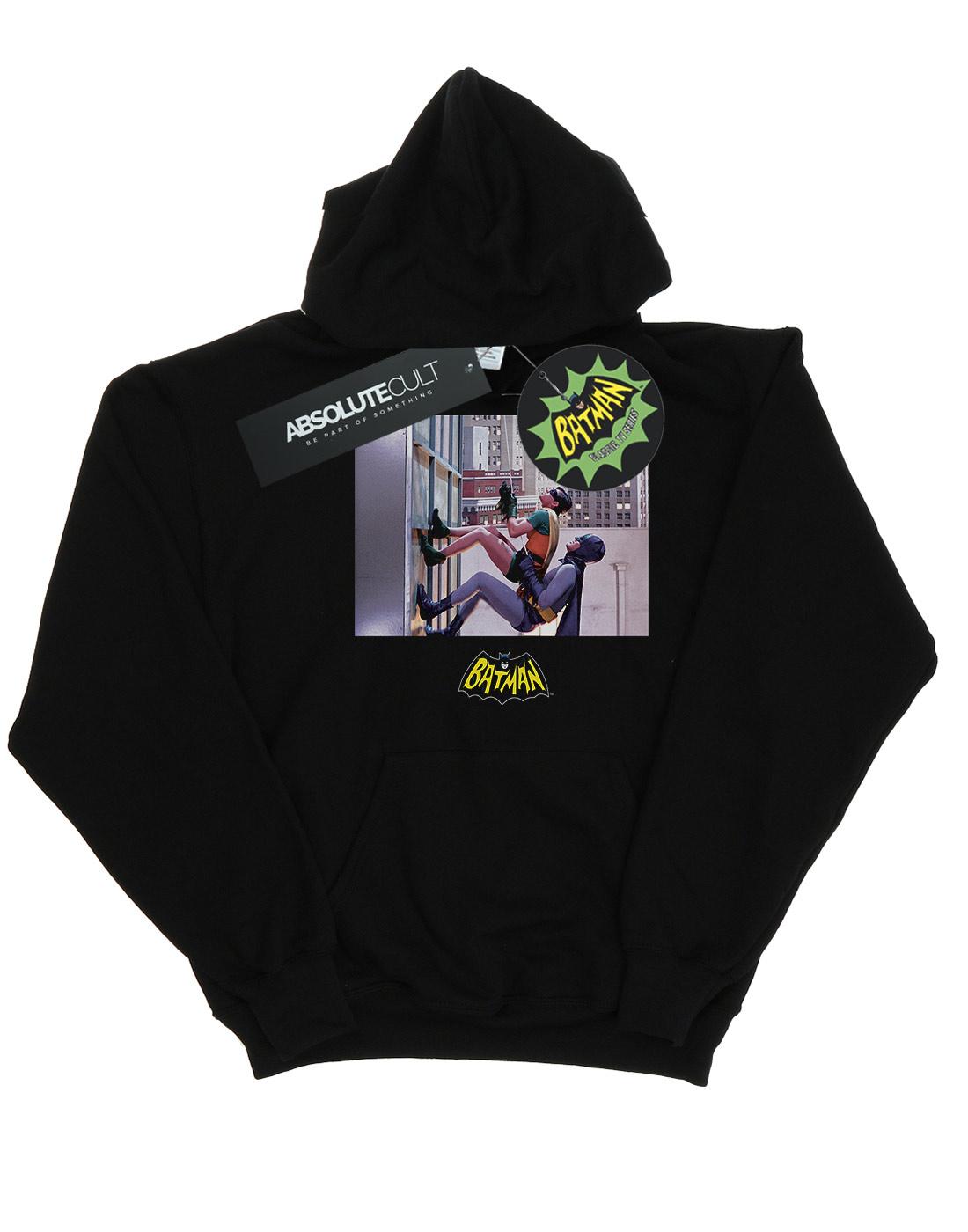 Black - Front - DC Comics Girls Batman TV Series Skyscraper Climb Hoodie