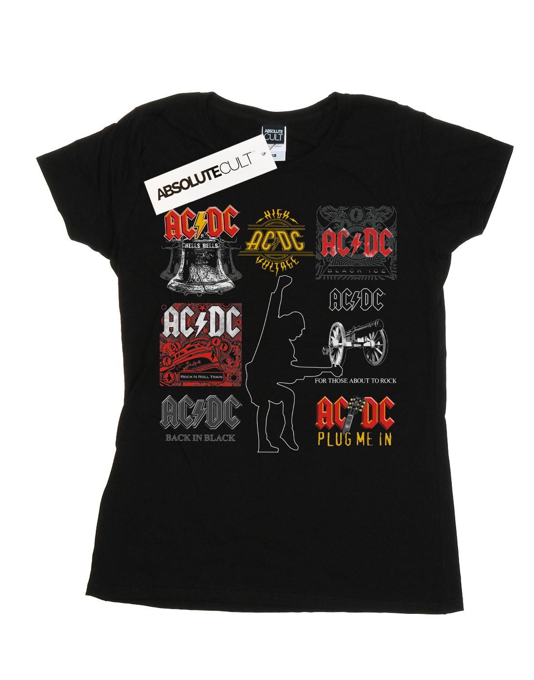 Black - Front - AC-DC Womens-Ladies Art Collection Cotton T-Shirt