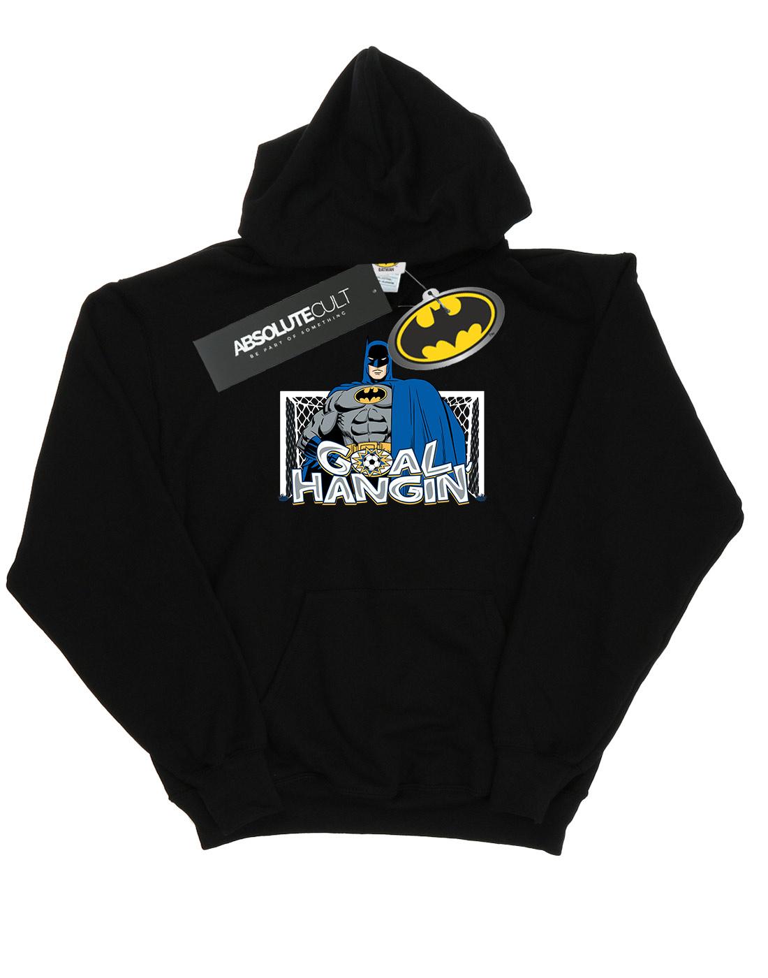 Black - Front - DC Comics Mens Batman Football Goal Hangin´ Hoodie