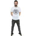 White - Lifestyle - Black Panther Mens Distressed Logo Cotton T-Shirt
