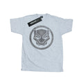 Sports Grey - Front - Black Panther Mens Distressed Logo Cotton T-Shirt