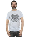 Sports Grey - Back - Black Panther Mens Distressed Logo Cotton T-Shirt