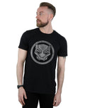 Black - Back - Black Panther Mens Distressed Logo Cotton T-Shirt
