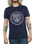 Navy Blue - Side - Black Panther Mens Distressed Logo Cotton T-Shirt