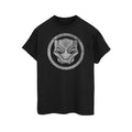 Black - Front - Black Panther Mens Distressed Logo Cotton T-Shirt