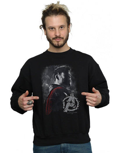 Black - Front - Marvel Mens Avengers Endgame Thor Brushed Cotton Sweatshirt